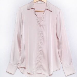 Long Sleeve Satin Blouse